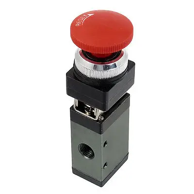 

1/4"PT 2 Position 3 Way Momentary Mushroom Button Pneumatic Mechanical Valve