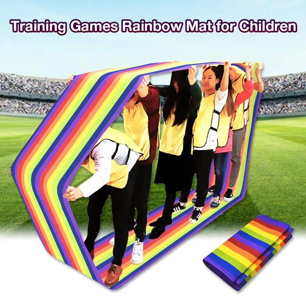 

Outdoor Rolling Mat for Team Work Sports Training Group Game Rainbow Mat for Kids and Adults Activity Fun Playing Run Toys