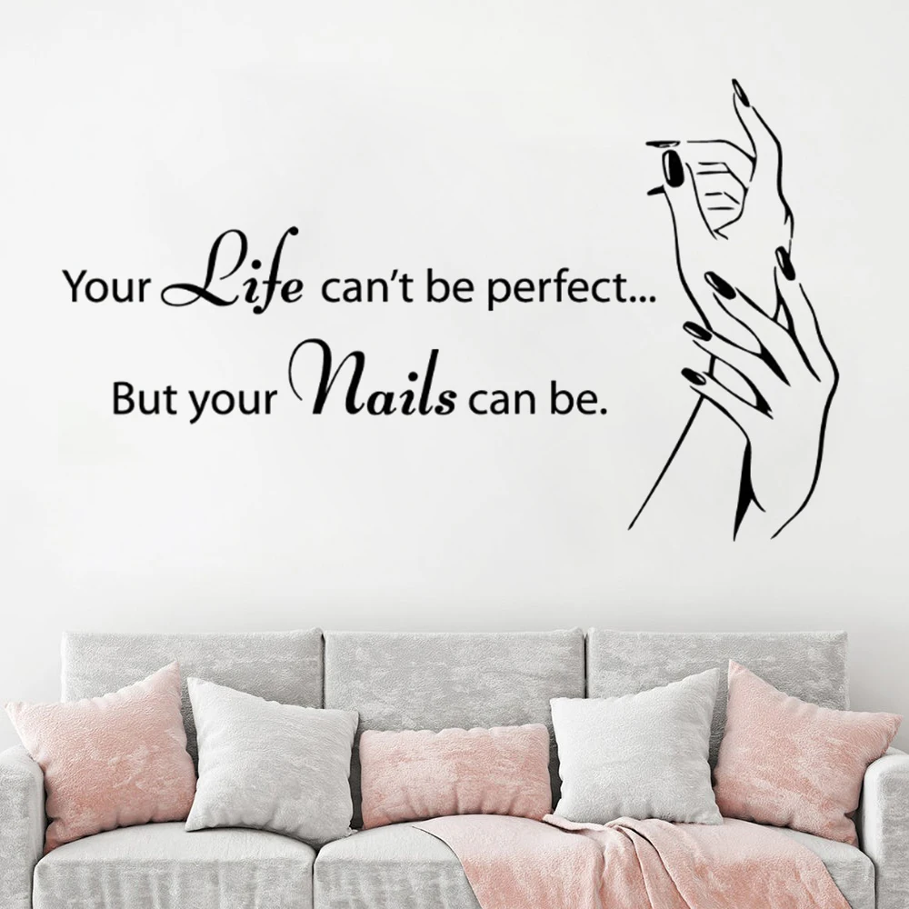 

Manicure Shop Sign Wall Decals Nail Art Polish Vinyl Wall Sticker Nail Salon Quotes Wall Mural Nail Art Window Decor N19