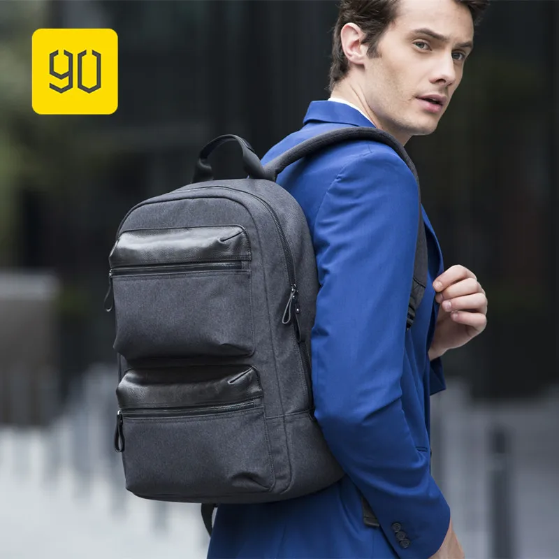 90FUN, деловой рюкзак для путешествий, 14 дюймов, сумка для ноутбука, дышащая, водонепроницаемая, кожаный, карманный, для обучения, офисный рюкзак