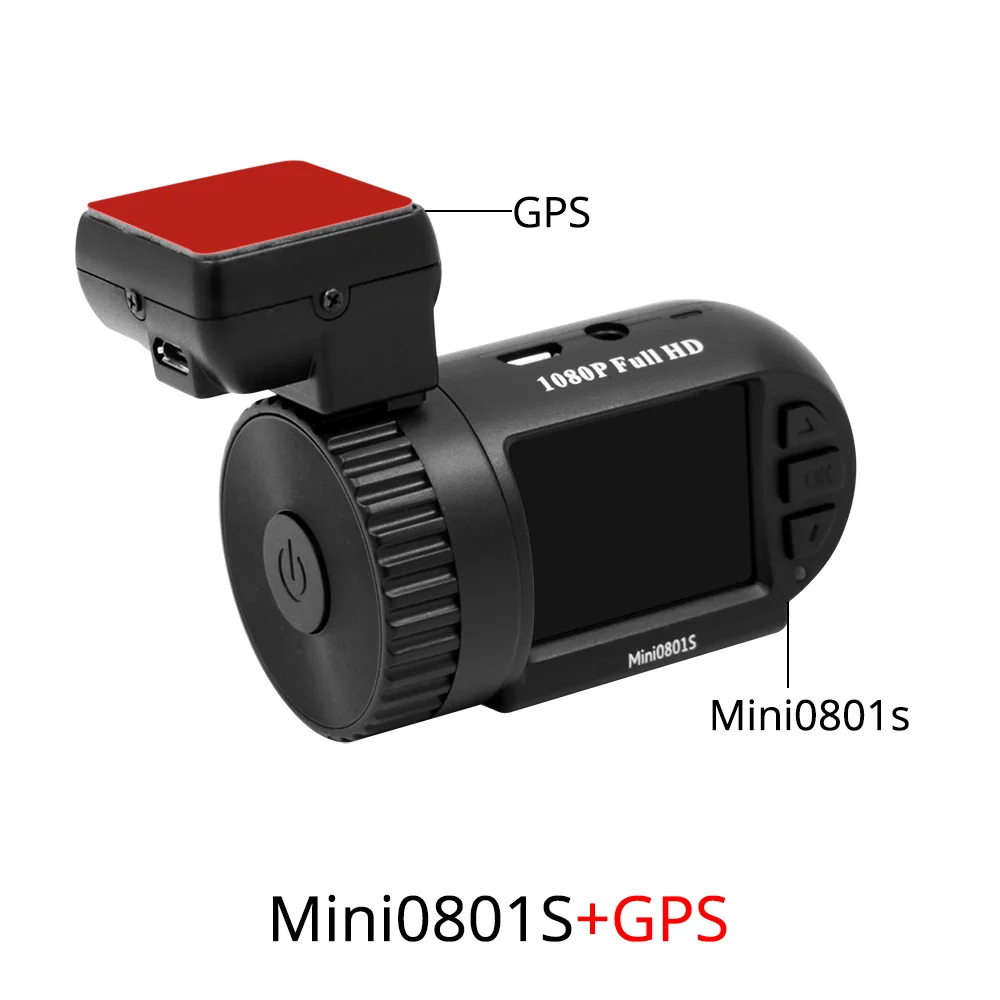 Arpenkin Mini 0801S Автомобильный видеорегистратор 1080P 30fps H.264 WDR Низкое напряжение защита парковки g-сенсор GPS Автомобильный видеорегистратор видео регистратор - Название цвета: DVR-0801S-GPS