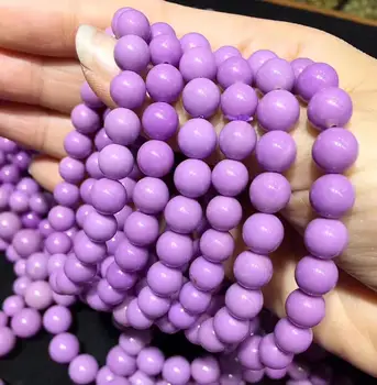 

free shipping Natural Phosphosiderite Purple stone Round Beads Bracelet AAA 10mm