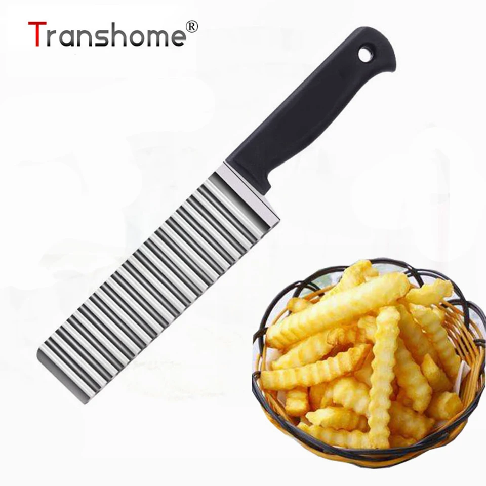 

Transhome Potato French Fry Cutter Stainless Steel Potato Wave Knife Potato Chips/Vegetable Fruit Cutter Slicer Kitchen Gadgets