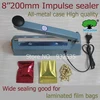 Good quality all-matel 8" hand Impulse Sealer 8mm wide sealing wide Heat Sealing Machine Heat Sealing Plastic Bag Closer Sealer 1