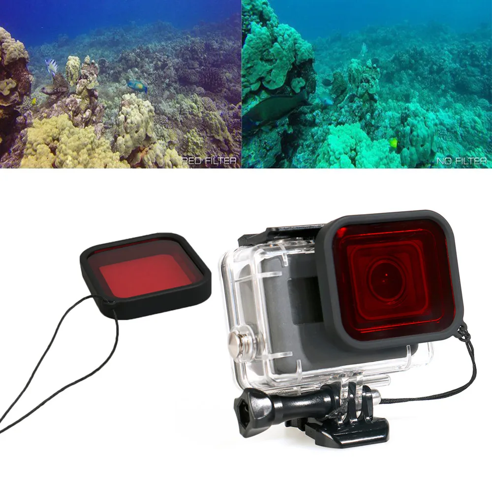 2018 Red Underwater Diving Housing Case Lens Filter For Gopro Hero 5