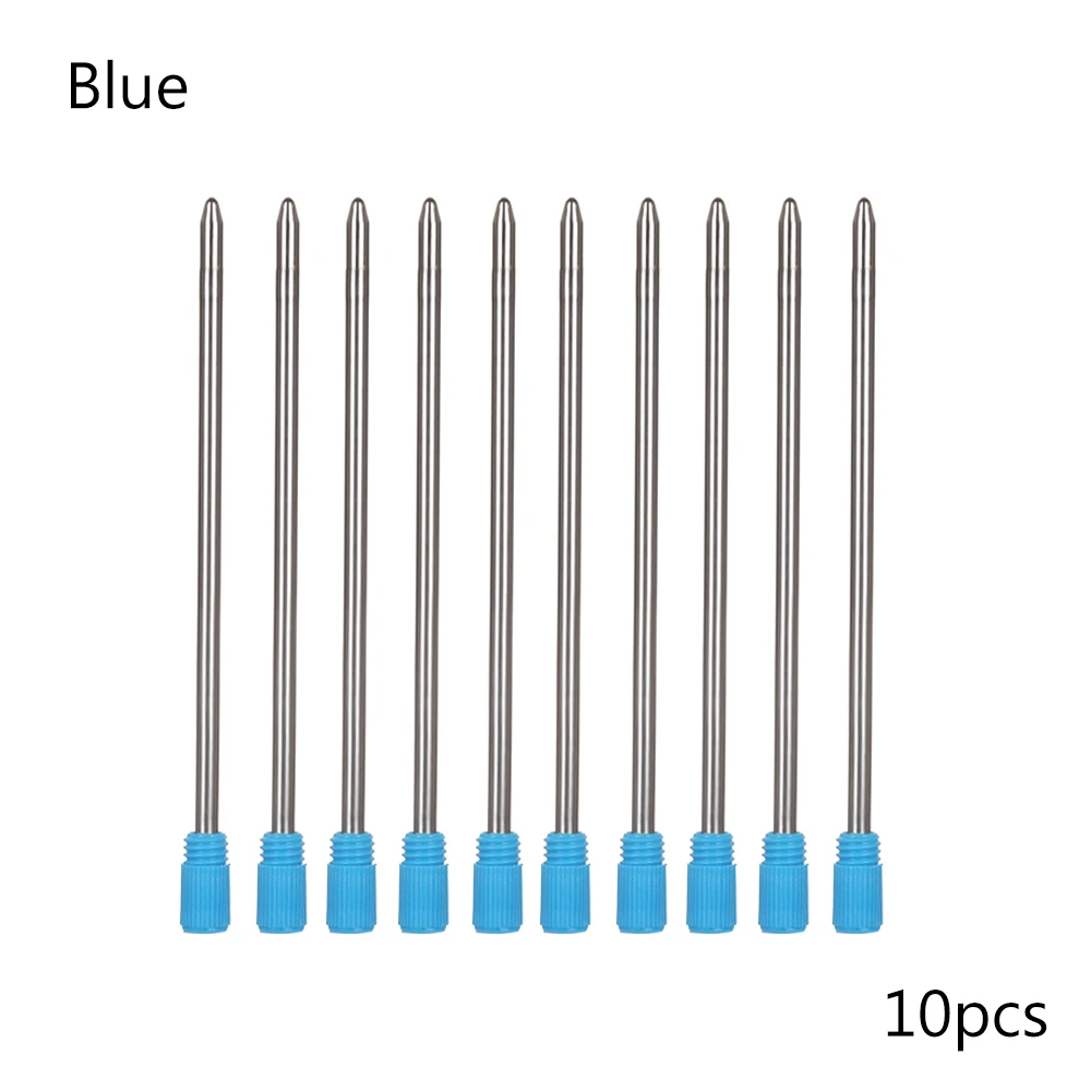 0,5 мм синяя/черная 10 шт./партия металлическая ручка для шариковой ручки с кристаллами и бриллиантами Студенческая ручка стержень 7 см длина шариковой ручки заправки