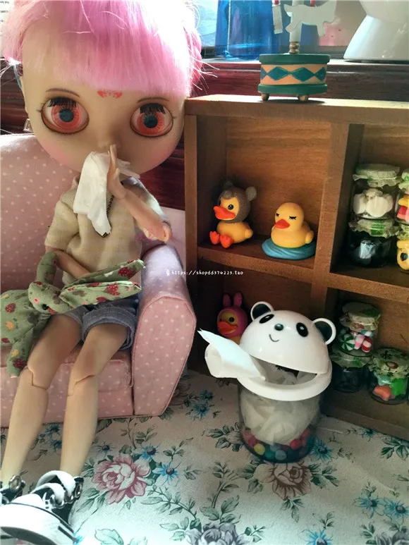 Free shipping Fashion Doll furniture Animal trash can for blyth licca