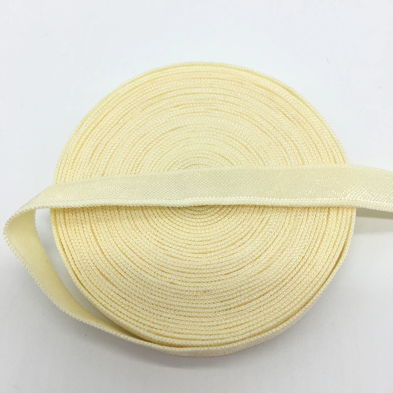5 ярдов 3/" 10 мм эластичная лента Многоуровневая складывающаяся эластичная лента спандекс атласная лента DIY кружевная швейная накладка выбрать цвет - Цвет: Cream