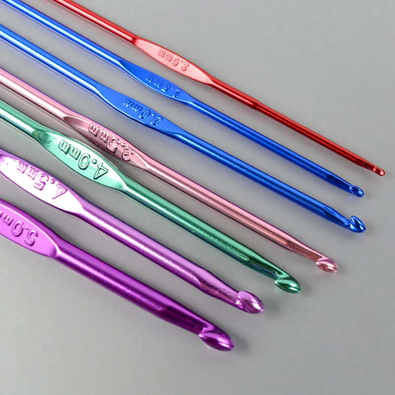 7Pcs Mixed Color Aluminum Knitting Needlesin Sewing Needles from Home