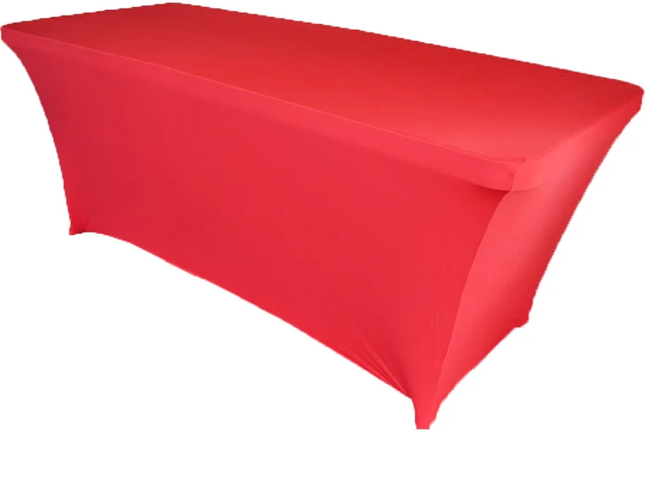 10Pcs Red 8ft Square Strenth Spandex Table Covers Banquet Tablecloths