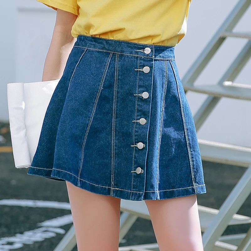 Vetevidi Umbrella Denim Skirt Summer 2017 Women's Jeans Casual Ladies