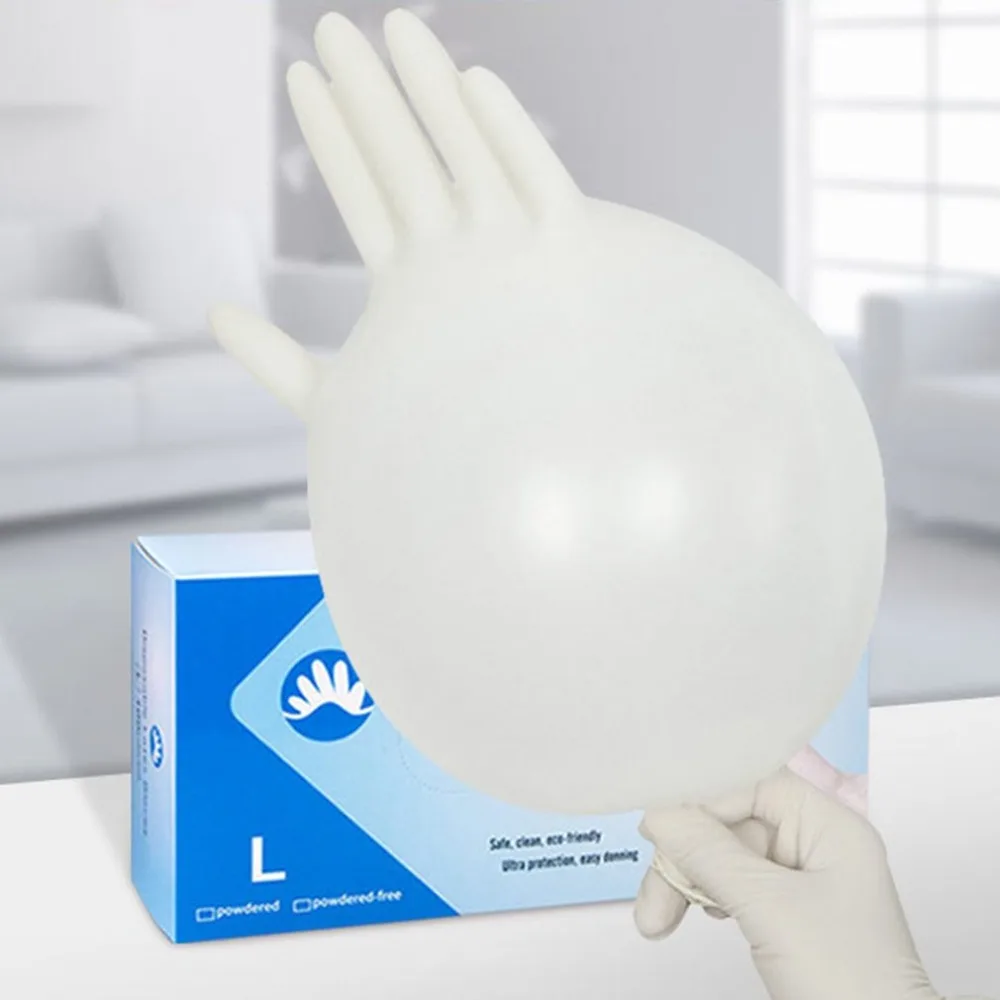 

2019 NEW Arrival 50 Pair Disposable Hemp Surface Latex Thickening Gloves Factory Laboratory Gloves Disposable Working Gloves