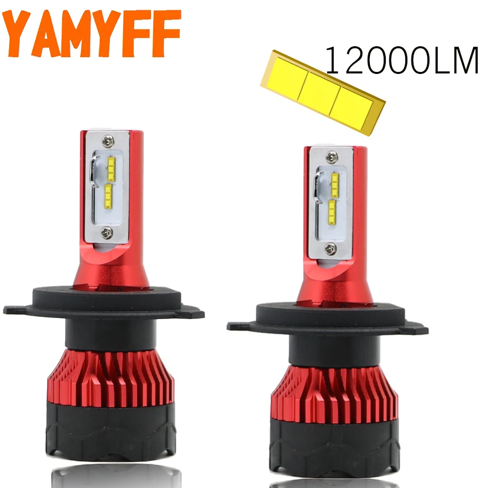 YAMYFF Автомобильные фары LED H7 H4 H1 H11 светодиодные лампы H8 H3 9005 9006 H27 880 881 CSP 12000LM 6500K |
