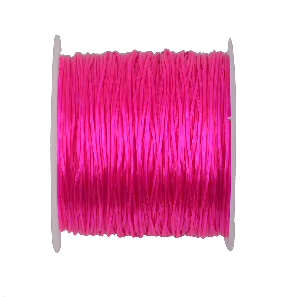 50 Yards Stretch Polyester Crystal String Cord Jewelry Making DIY Hot Pink