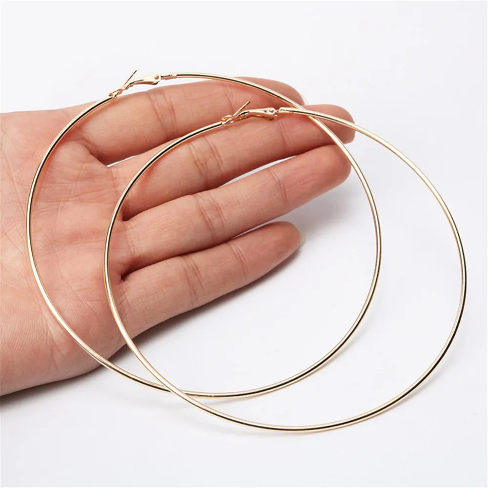 

Big Size 90mm 100mm Hoop Earrings for Women Classic Round Silver Gold Circle Women Jewelry Accessory Punk Brincos Pendientes