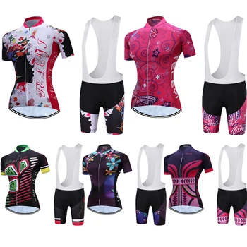 

Women's cycling jersey short set bicycle clothes 2020 mtb bike wear cycling clothing Pro triathlon suit skinsuit dress sport kit