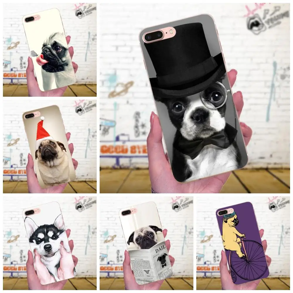 Мопса видел вещи собака шляпа чтение искусство для LG Nexus 5 5X G2 G3 mini spirit G4 G5 G6 K4 K7 K8 K10