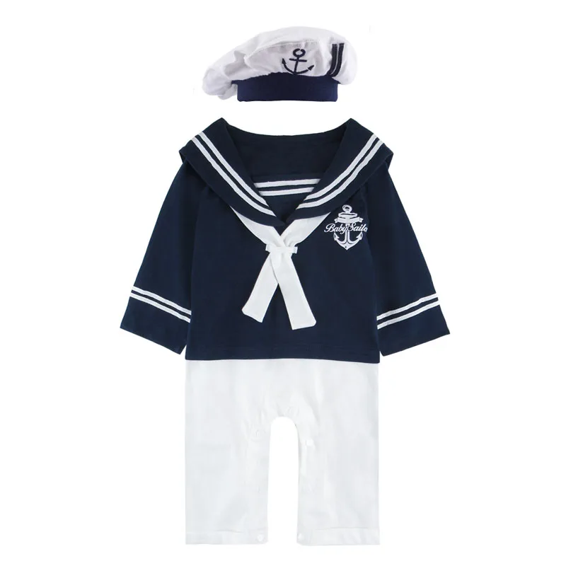 Костюм Дарта Вейдера для маленьких мальчиков комбинезон для малышей, костюм пожарного, полицейского, плащ-комбинезон для костюмированной вечеринки, темно-синий Пират ниндзя с шапкой, для детей от 0 до 24 месяцев - Цвет: Navy-Blue