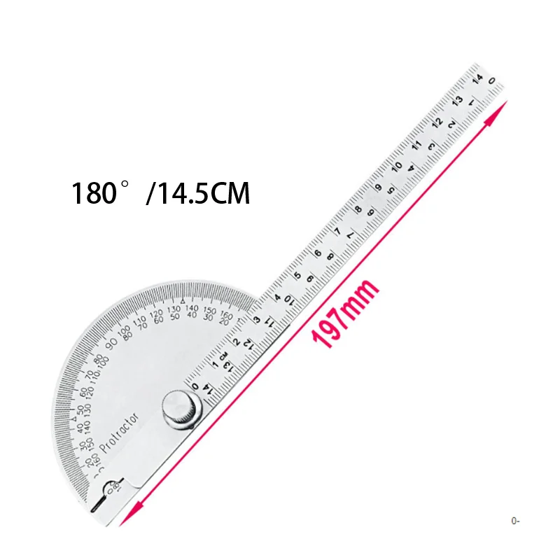 Транспортир Угол линейки Калибр нержавеющая сталь угол Калибр квадратный 180 градусов полукруг 14 см/15 см деревообрабатывающий квадратный - Цвет: Белый