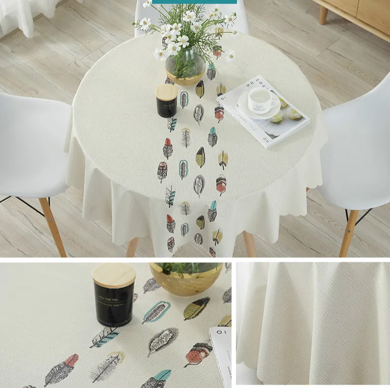 Европейский стиль печать на ПВХ скатерть водонепроницаемая и маслостойкая анти-скальдинг круглый стол кофейная скатерть