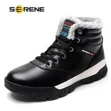 SERENE/брендовая мужская зимняя обувь из высококачественной кожи размера плюс 39-48, рабочая теплая обувь на меху, модные мужские ботильоны