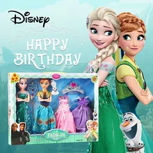 Disney 30cm Frozen Doll Elsa Anna Princess Action Body Toy Fairy Fantasy Figure Model Girl Dress Up DIY Accessories For Kid Gift