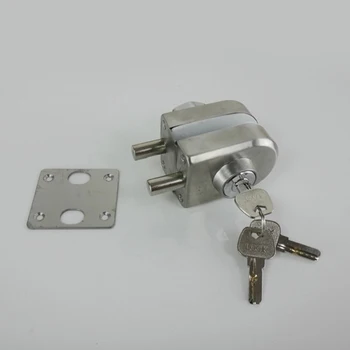 

304 Stainless Steel Entry Gate 10-12mm Glass Swing Push Door Lock Locks W Key Thumb Turning