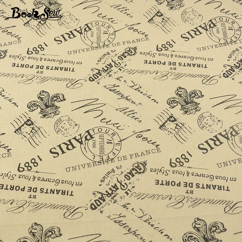 Booksew Quilting Textile Paris Free Style Cotton Linen Fabric Sewing Material Tablecloth Pillow Bag Curtain Cushion Zakka Tissu | Дом и сад
