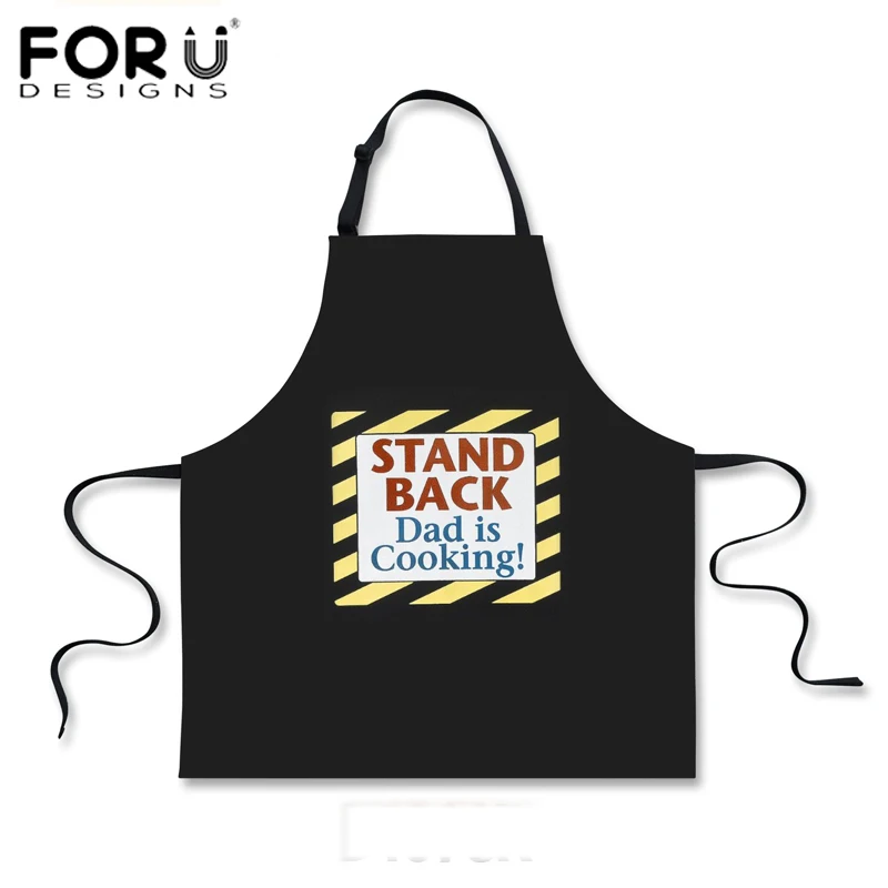 FORUDESIGNS Black Funny Dad Kitchen Cooking Aprons for Men Creative