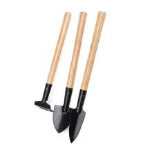 3Pcs/Set Mini Garden Plant Tool Set With Planting Wooden Handled Gardening Tool Shovel Leaf Trimmer Rake Household Rake Tools