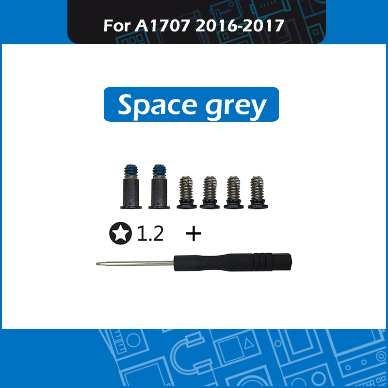 

New Space grey A1707 Bottom Case Screws set with Screwdriver for Macbook Pro Retina 15" A1707 Lower Cover Screws 2016 2017 Year