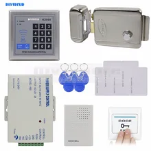 DIYSECUR Rfid 125 кГц считыватель ID карт клавиатура система контроля доступа комплект+ электронный замок+ блок питания+ дверной Звонок