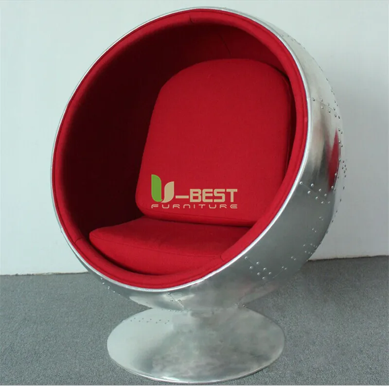 loft style vintage aluminum ball chair  (1)
