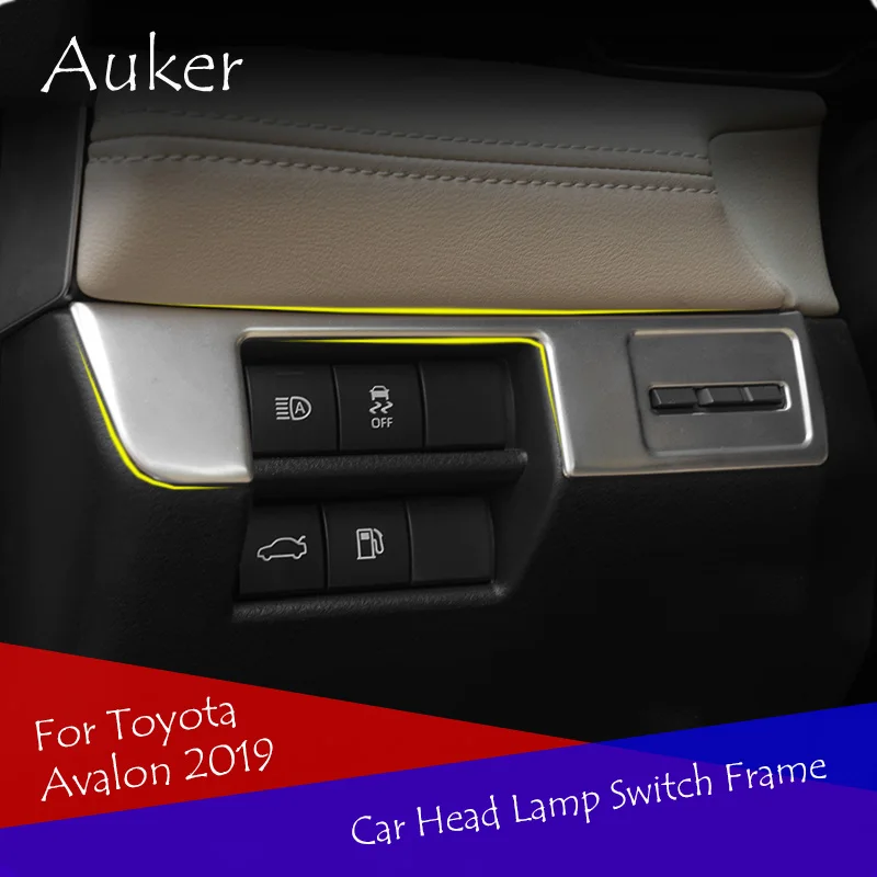 

Car Head Lamp Light Switch Headlight Adjustment Knob Panel Control Protective Trim Car Styling For Toyota Avalon 2019