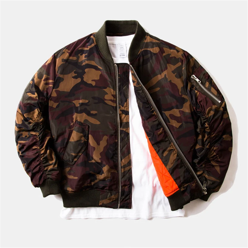 Camo Bomber Men Thick Jackets coats Newest Elastic Sleeve Design
