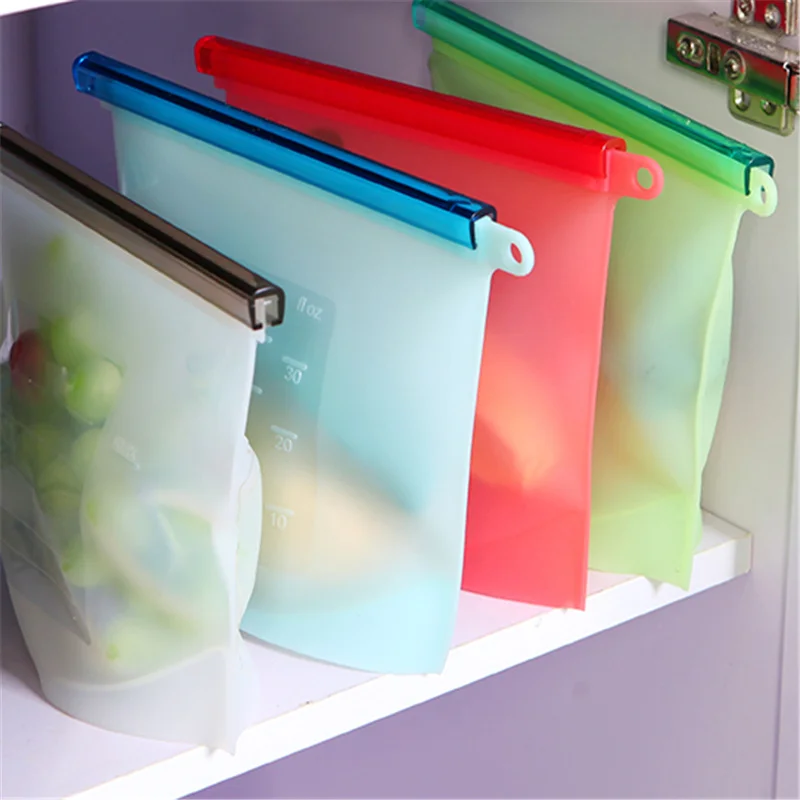 Многоразовые силиконовые вакуумные свежие пакеты для кухни пищевая уплотнительная сумка для хранения на кухне Органайзер гаджет инструменты для приготовления пищи поставки на молнии
