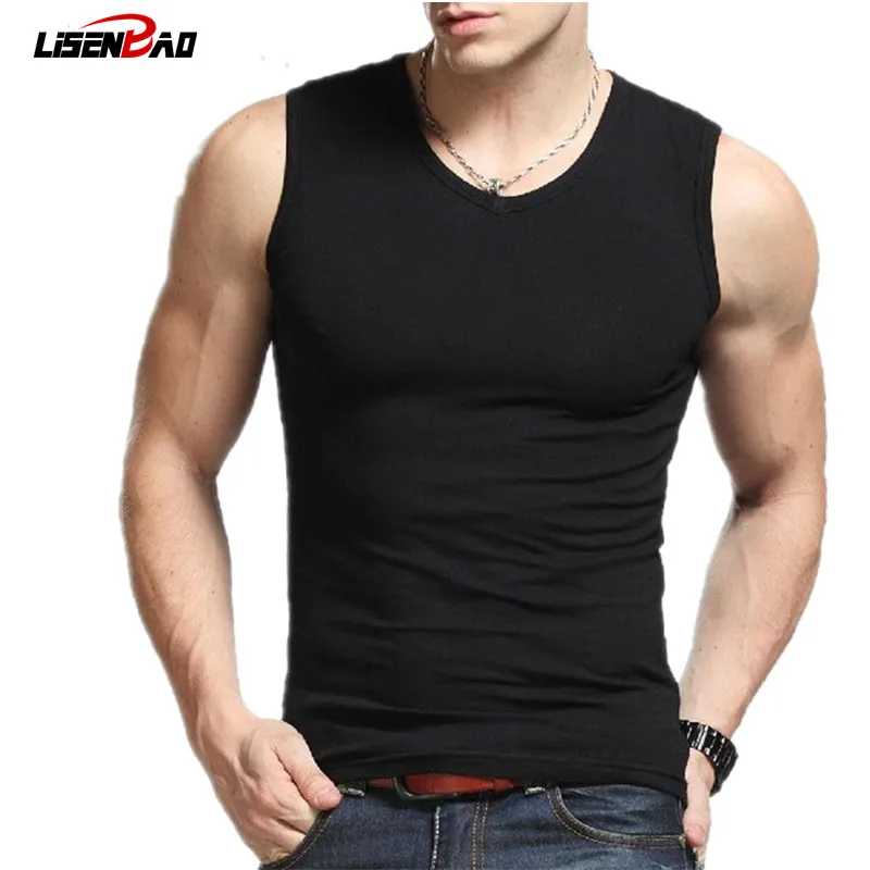 

Fashion Brand Men's 100% Cotton O-Neck Tank Tops Summer Male Sleeveless V-Neck Vest 2015 Casual Gilet White / Gray / Black