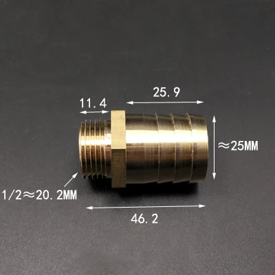 25 мм шлангов х 1/" дюймовый Мужской BSP резьба Латунь Колючая труба фитинг муфта соединитель Адаптер для топливного газа воды