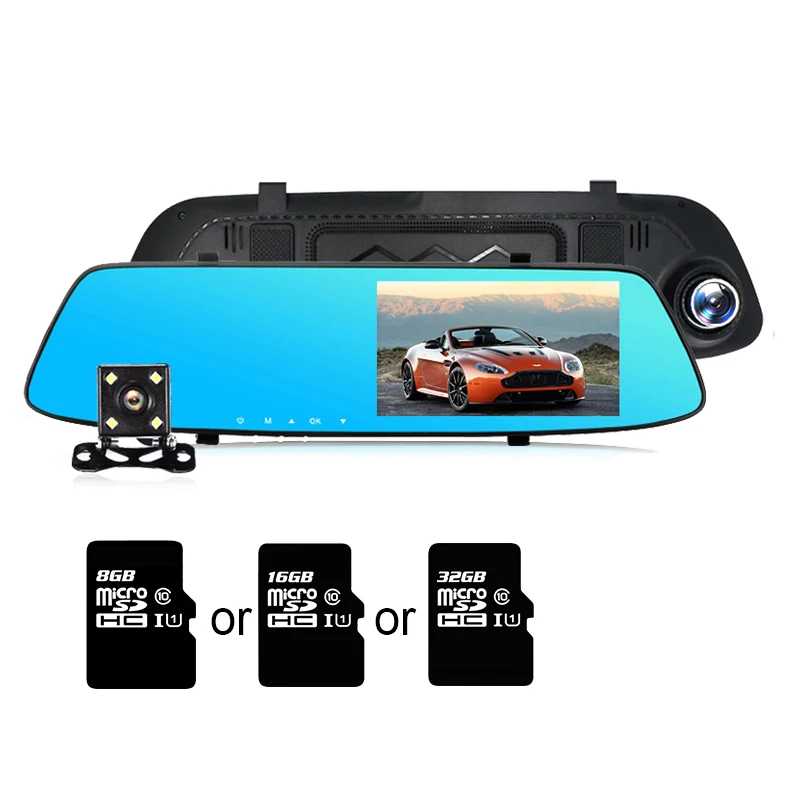 

TOSPRA 5.0" Car DVR Camera Full HD 1080P Touch Screen Dual Len Rear View Mirror Camera Video Recorder Night Vision Dash Camera