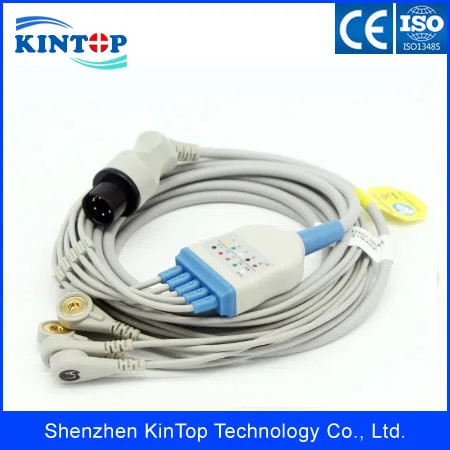Mindray Round 6pin ECG cable For Patient Monitor , 5leads