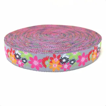 

New 0lace 5/8' 16mm 10yard/set 100% polyester computer jacquard ribbon colour flower KTZD15102202
