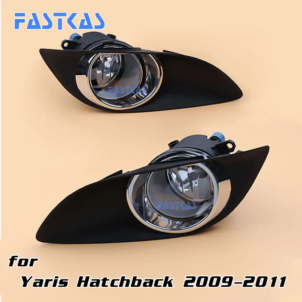 

12v 55w Car Fog Light for Toyota Yaris Hatchback 2009-2011 Chrome Frame Left & Right Fog Light Lamp Assembly with Switch Harness
