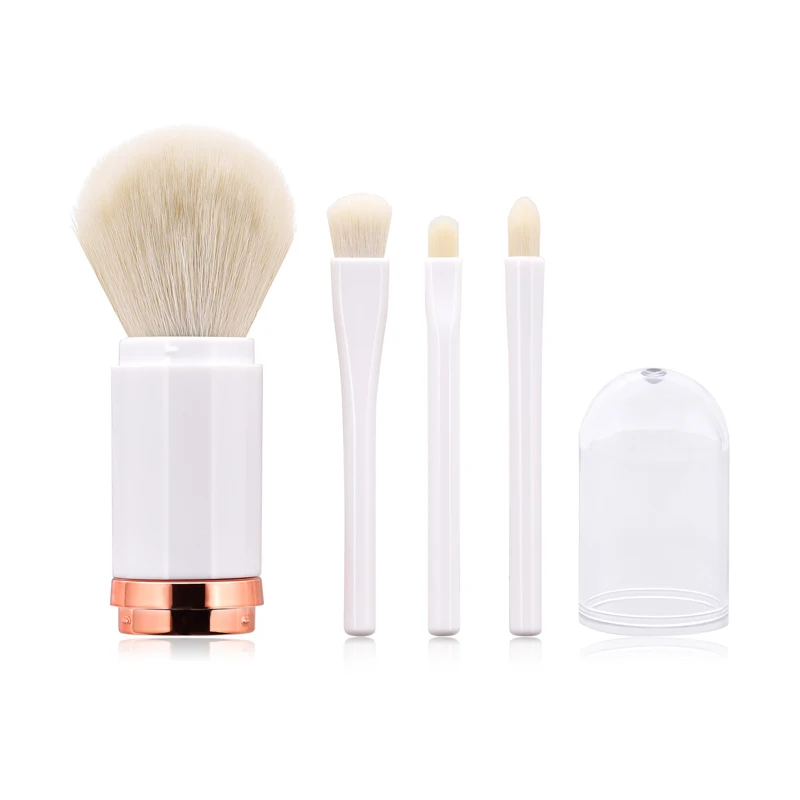 

Professional 4 in 1 Retractable Makeup Brushes Set Soft Fiber Eye Shadow Powder Brush Foundation Blush Face Kabuki Brush Tools