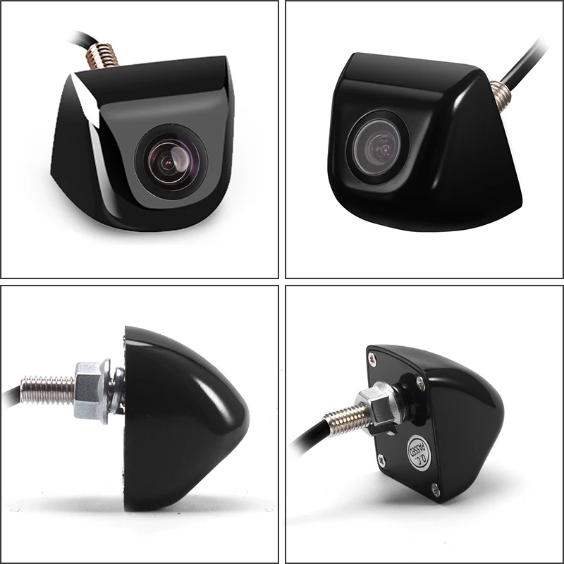 Автомобильная камера заднего вида, штекер, 4 светодиодный HD камера ночного видения, широкий градус, мини камера ночного видения, камера заднего вида - Название цвета: Серый