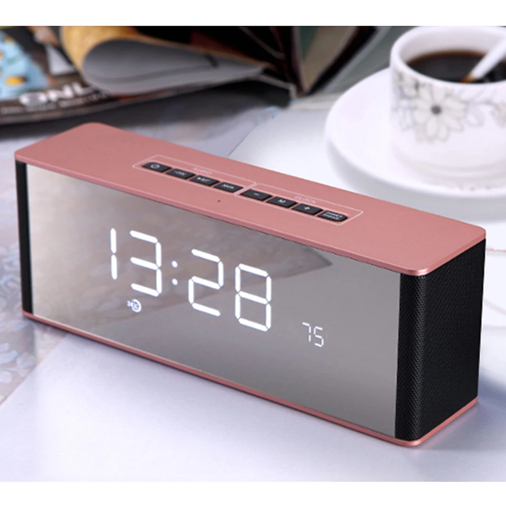 Portable Bluetooth Speaker 10W Kalonki with LED Display FM Radio Alarm Clock Mic HIFI Mini Wireless Stereo Soundbar for Computer (3)