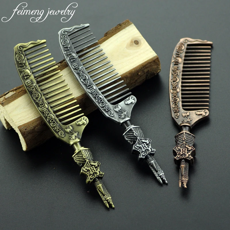 

Classic Magic School Hogwarts Comb Gryffindor Hufflepuff Ravenclaw Slytherin Vintage Creative Dress Up Hair Comb For Women