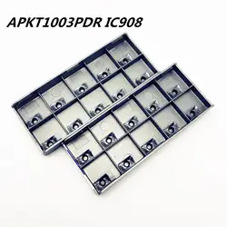 100 шт. APKT 1003PDR IC908 Высокоточный внутренний круглый металлический токарный инструмент Фрезерный инструмент APKT 1003 твердосплавный инструмент