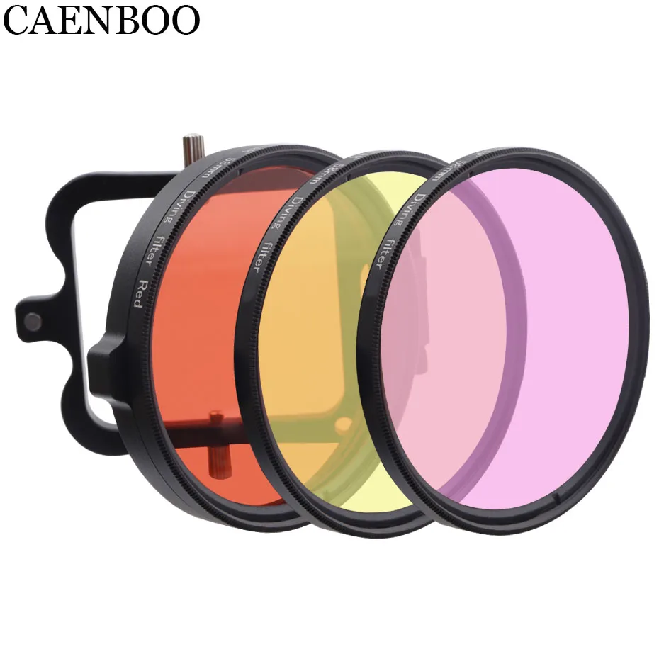 CAENBOO фильтр для объектива экшн камеры Go Pro Hero 5 6 красный + желтый фиолетовый