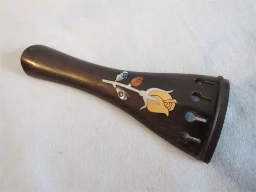 one piece Ebony violin tailpiece 4/4 inlay shell beautiful tulip | Спорт и развлечения