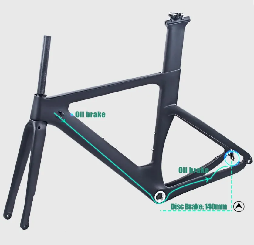 Cheap Newly Carbon Road Frame disc brake 2020 DI2 Mechanical carbon fibre road cycling race bicycle frameset Thru Axle 12mm 49/51/54cm 22